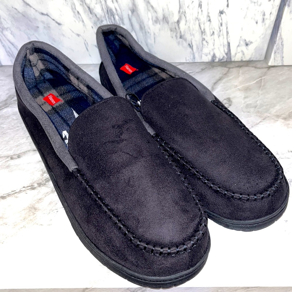 NEW Hanes comfortsoft memory foam knit moccasin slipper XXLARGE 12.5-13.5